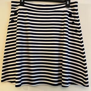 3 for $25! LOFT Navy Blue and White Striped Women's Skirt, size medium Tall‎